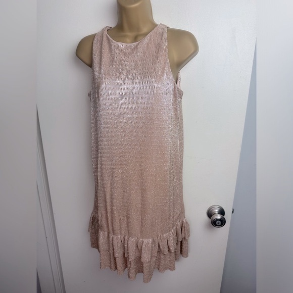 Kate Spade Skirts The Rules Metallic Gold Ruffle Sleeveless Girls Dress NWOT 14 - Picture 1 of 14